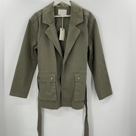 NWT Lucky Brand Jacket Belted Army Green Jacket Size Medium - Picture 5 of 9